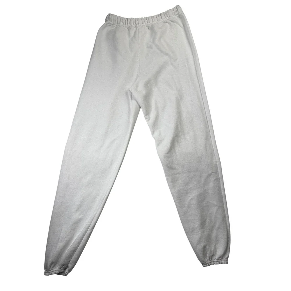 Jerzees NuBlend White Sweatpants Mens‎ Medium Elastic Waist Cuffs Fleece Joggers